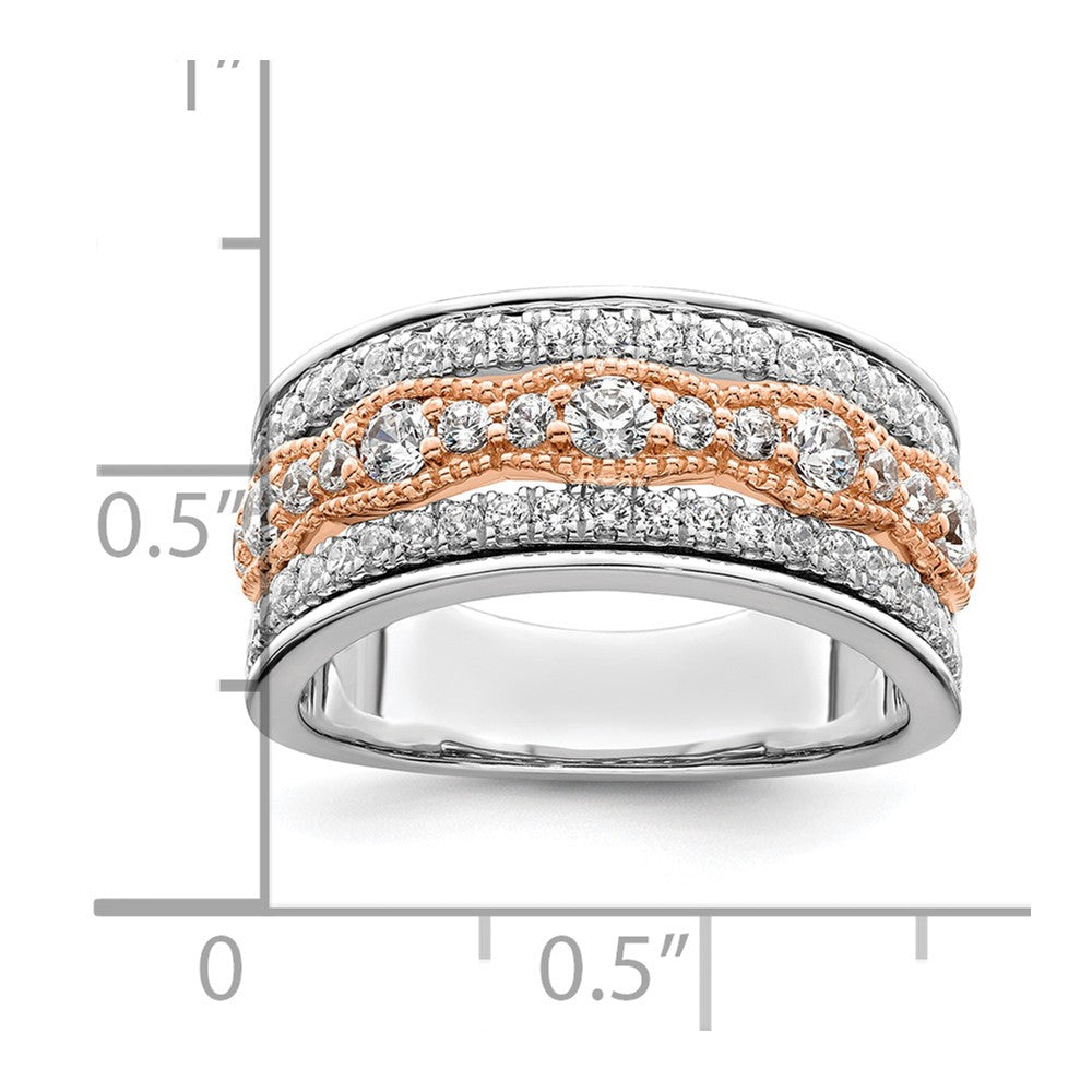 14k White and Rose Gold 1 carat Complete Diamond Wedding Band