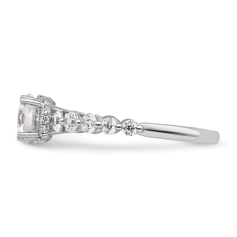 14k White Gold 3/4 carat Lab Grown Diamond VS/SI+ G+ 3/4 carat Center Round Semi Mount Solitaire Engagement Ring