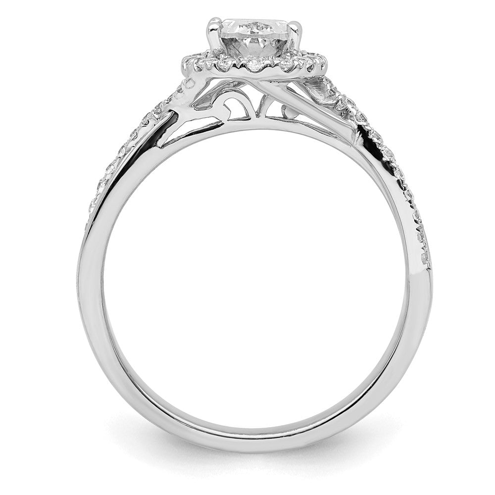14k White Gold 1 carat Certified Lab Grown Diamond VS/SI+ G+ Round Complete Bypass Engagement Ring