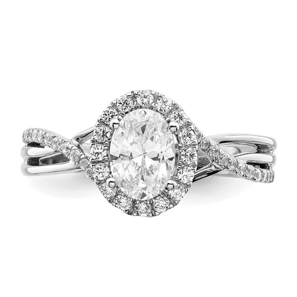 14k White Gold 1 carat Certified Lab Grown Diamond VS/SI+ G+ Round Complete Bypass Engagement Ring