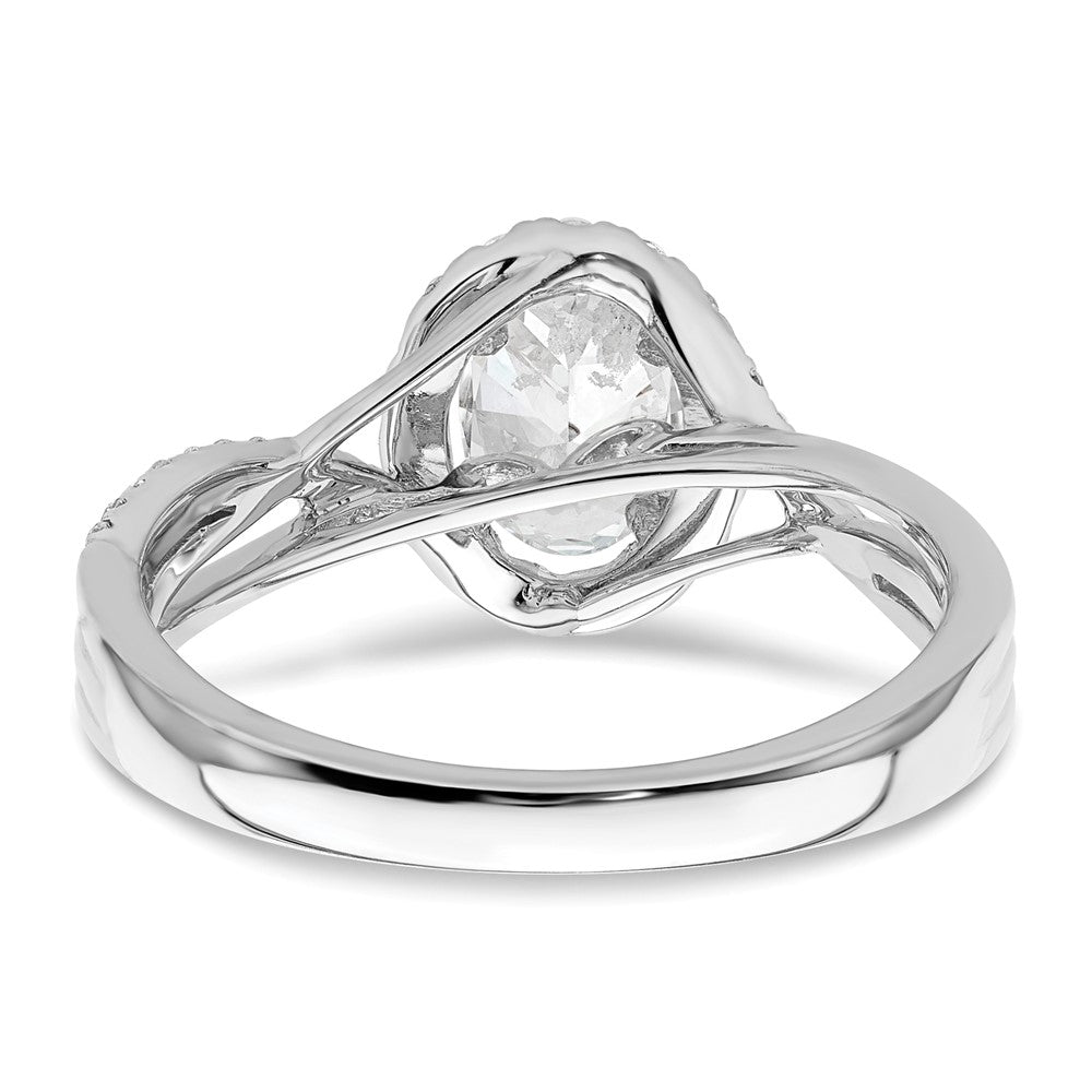 14k White Gold 1/4 carat Lab Grown Diamond VS/SI+ G+ 3/4 carat Center Round Semi Mount Bypass Engagement Ring