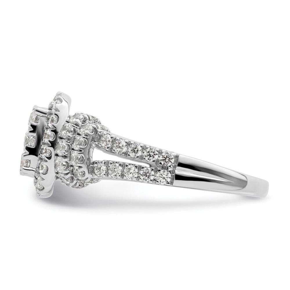 14k White Gold 1 1/2 carat Lab Grown Diamond VS/SI+ G+ Complete Cluster Engagement Ring