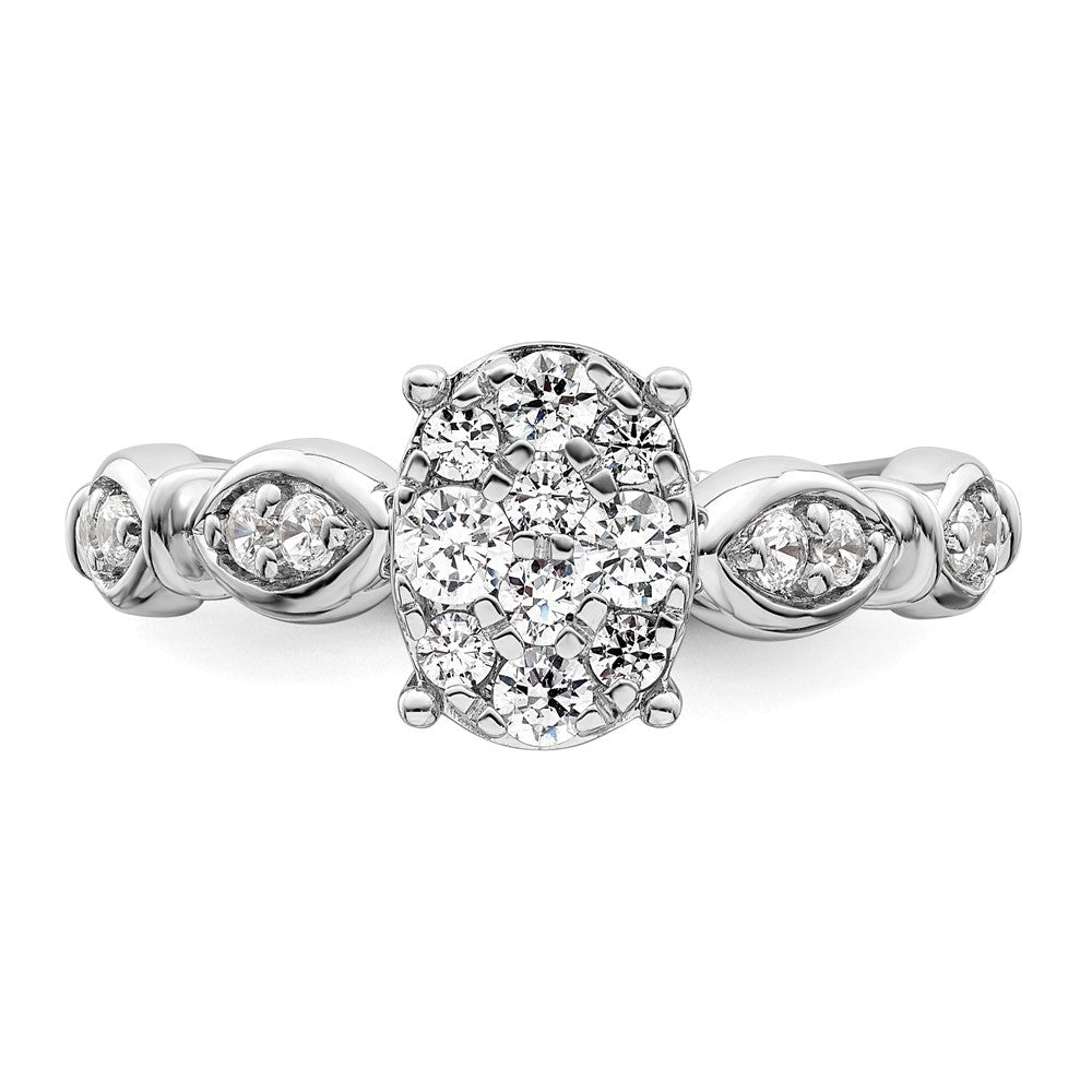 14K White Gold Lab Grown Diamond VS/SI+ G+ Cluster Ring