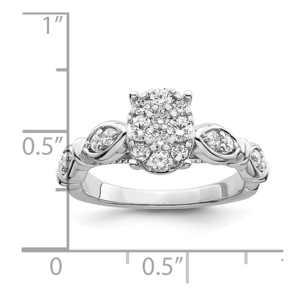 14K White Gold Lab Grown Diamond VS/SI+ G+ Cluster Ring