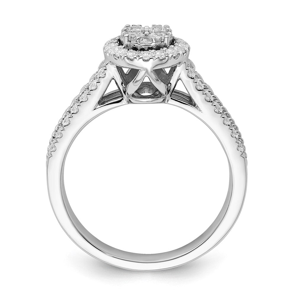 14K White Gold Lab Grown Diamond VS/SI+ G+ Cluster Ring