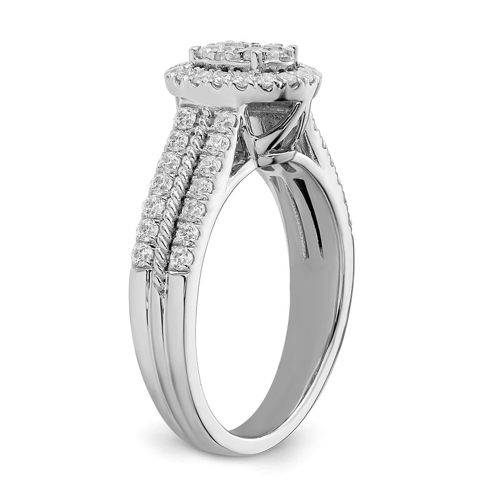 14K White Gold Lab Grown Diamond VS/SI+ G+ Cluster Ring