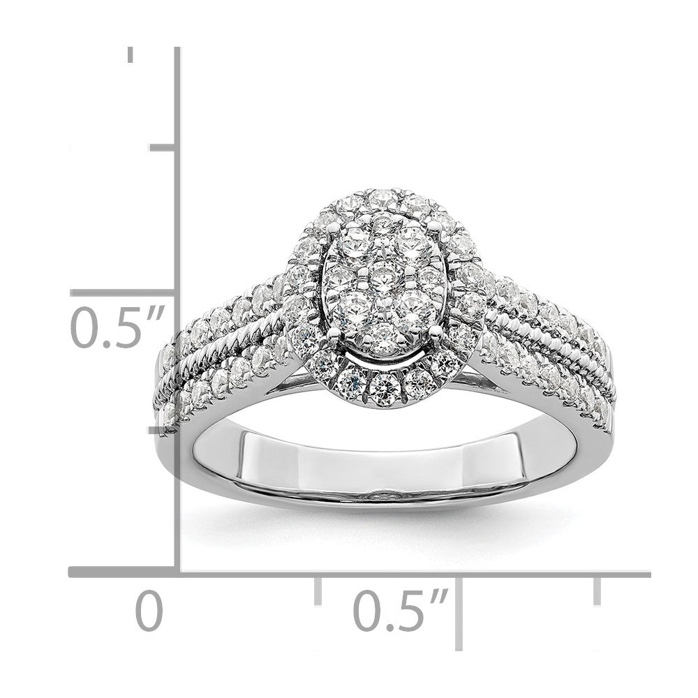 14K White Gold Lab Grown Diamond VS/SI+ G+ Cluster Ring