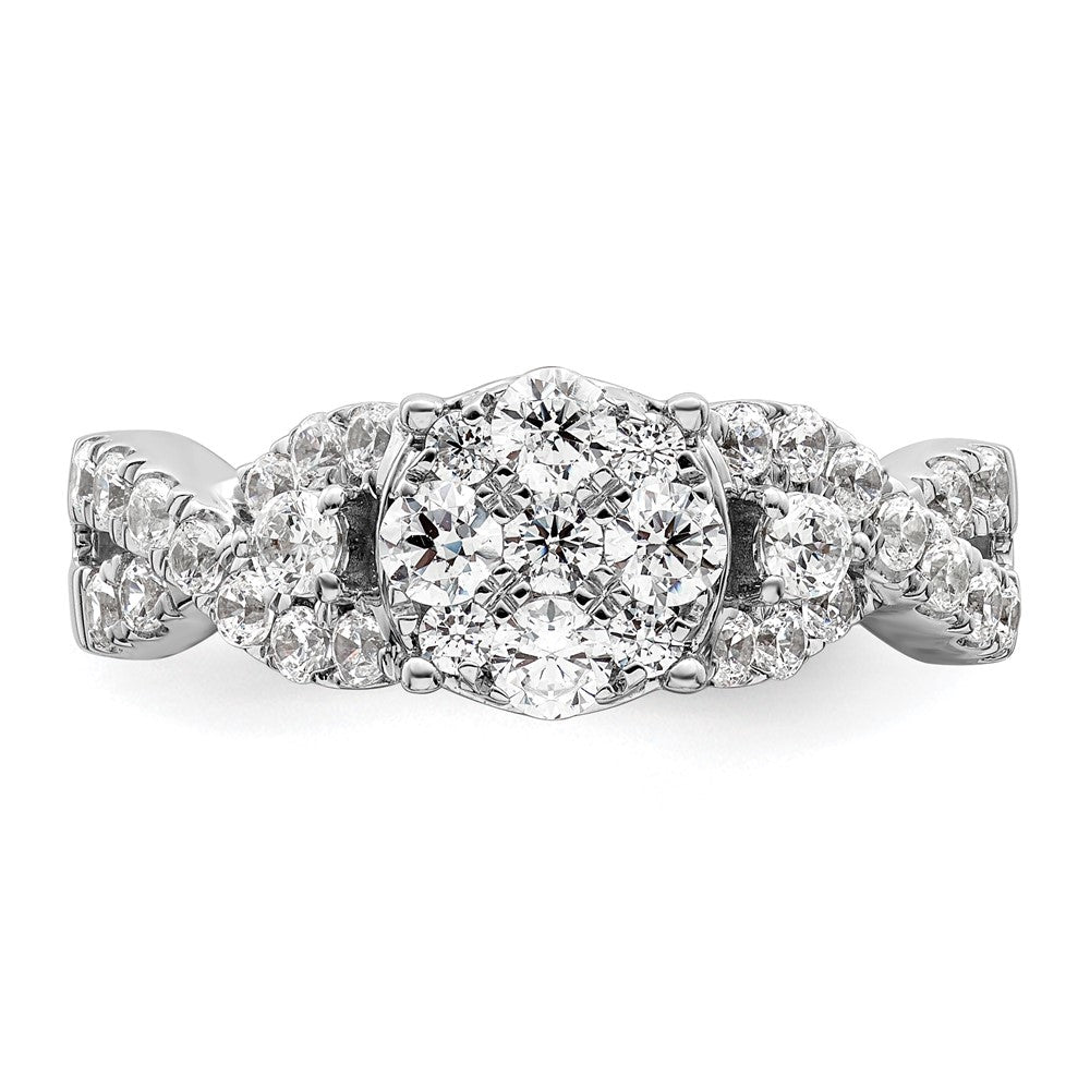 14K White Gold Lab Grown Diamond VS/SI+ G+ Cluster Ring