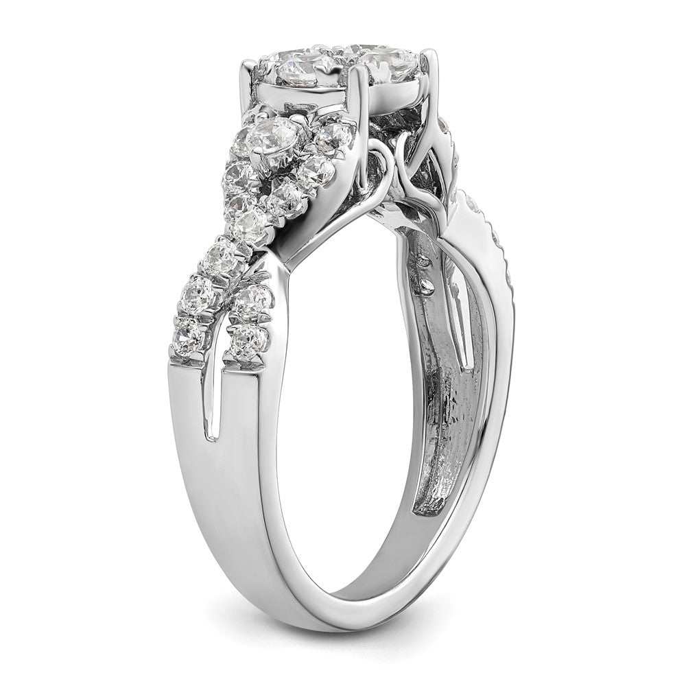 14K White Gold Lab Grown Diamond VS/SI+ G+ Cluster Ring