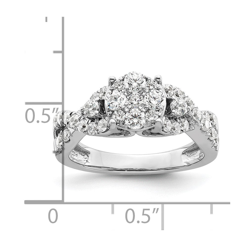 14K White Gold Lab Grown Diamond VS/SI+ G+ Cluster Ring