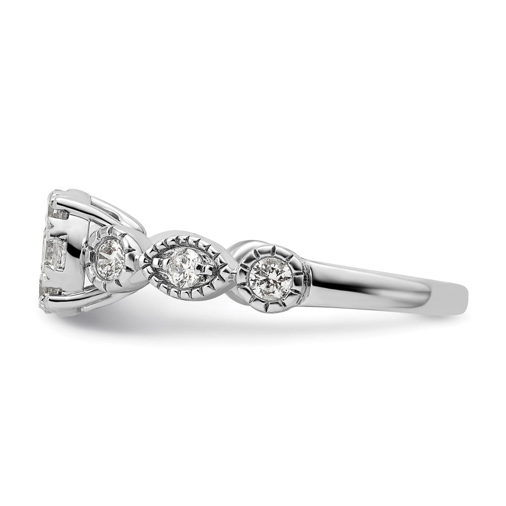 14k White Gold 3/4 carat Lab Grown Diamond VS/SI+ G+ Complete Cluster Engagement Ring