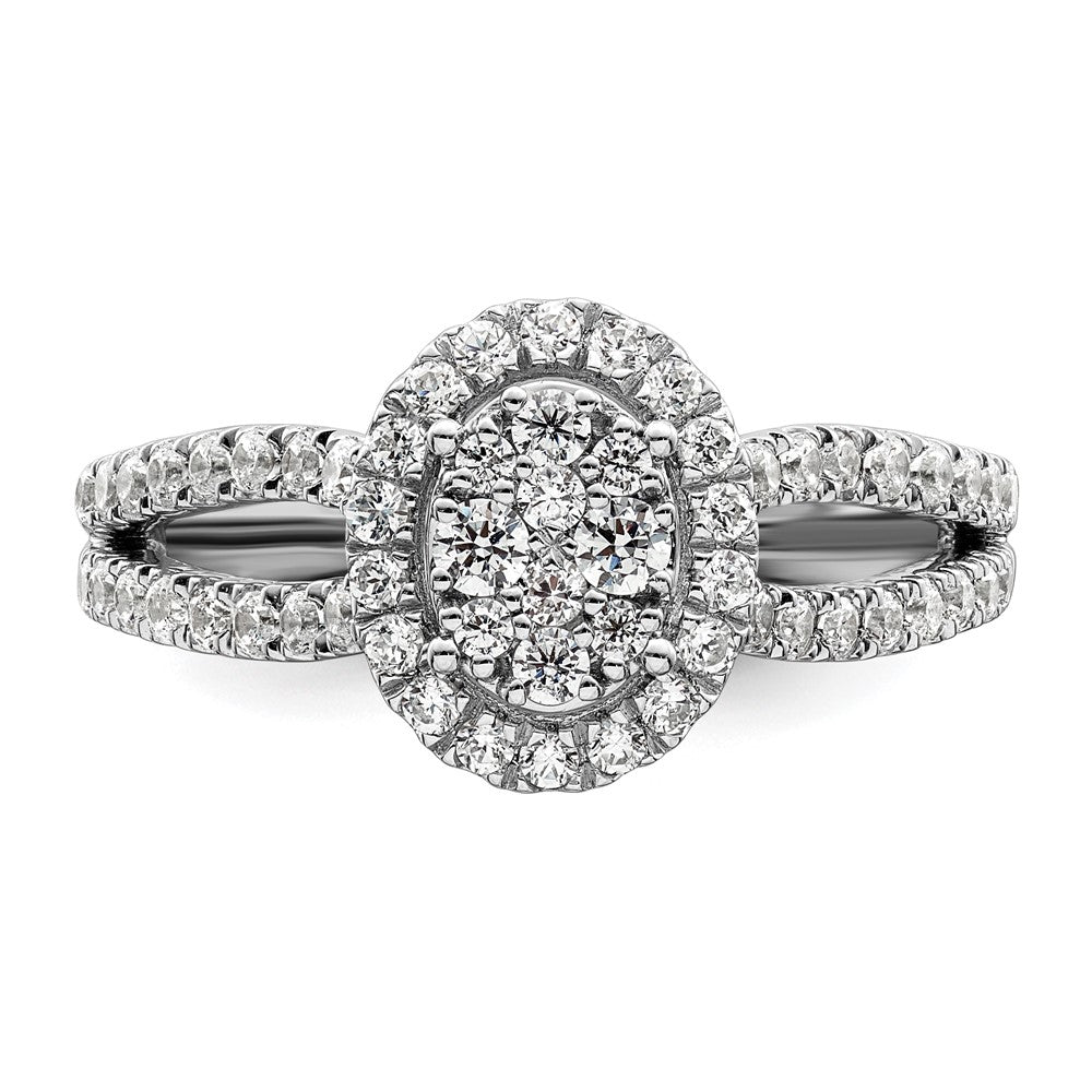 14K White Gold Lab Grown Diamond VS/SI+ G+ Cluster Ring