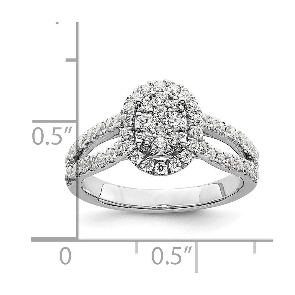 14K White Gold Lab Grown Diamond VS/SI+ G+ Cluster Ring