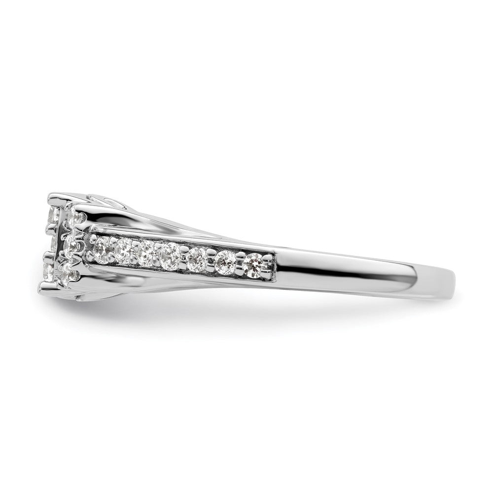 14k White Gold 3/4 carat Lab Grown Diamond VS/SI+ G+ Complete Cluster Engagement Ring