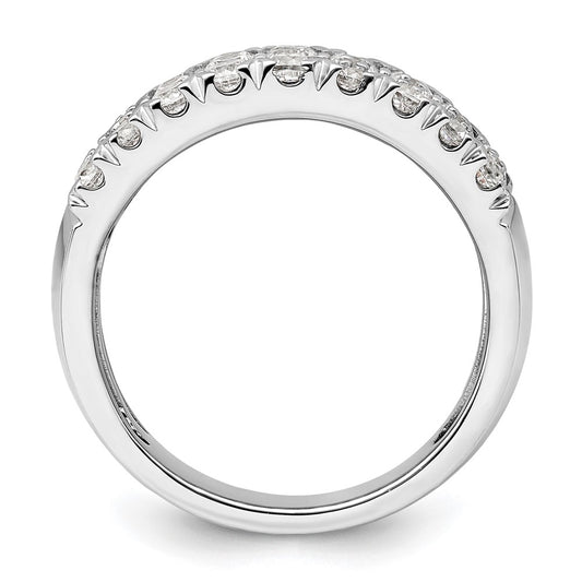 14k White Gold 1 1/2 carat Lab Grown Diamond VS/SI+ G+ Complete Triple Row Fashion Band
