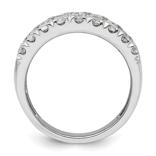 14k White Gold 2 carat Lab Grown Diamond VS/SI+ G+ Complete Triple Row Fashion Band