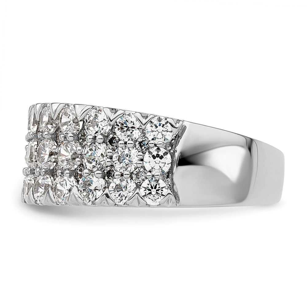 14k White Gold 2 carat Lab Grown Diamond VS/SI+ G+ Complete Triple Row Fashion Band