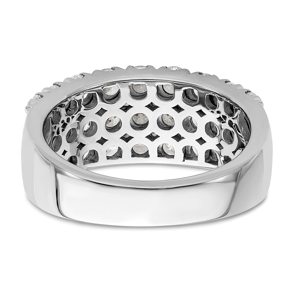 14k White Gold 2 carat Lab Grown Diamond VS/SI+ G+ Complete Triple Row Fashion Band