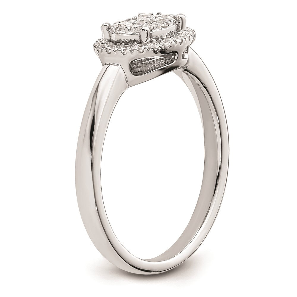 14k White Oval Halo Cluster 1/3 carat Diamond Complete Engagement Ring