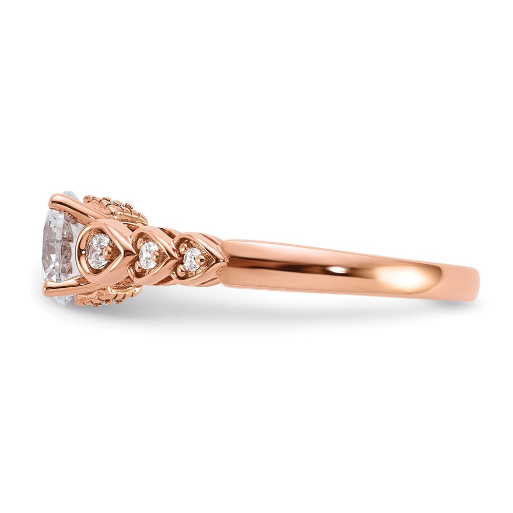 14k Rose Gold Diamond Semi-Mount Engagement Ring
