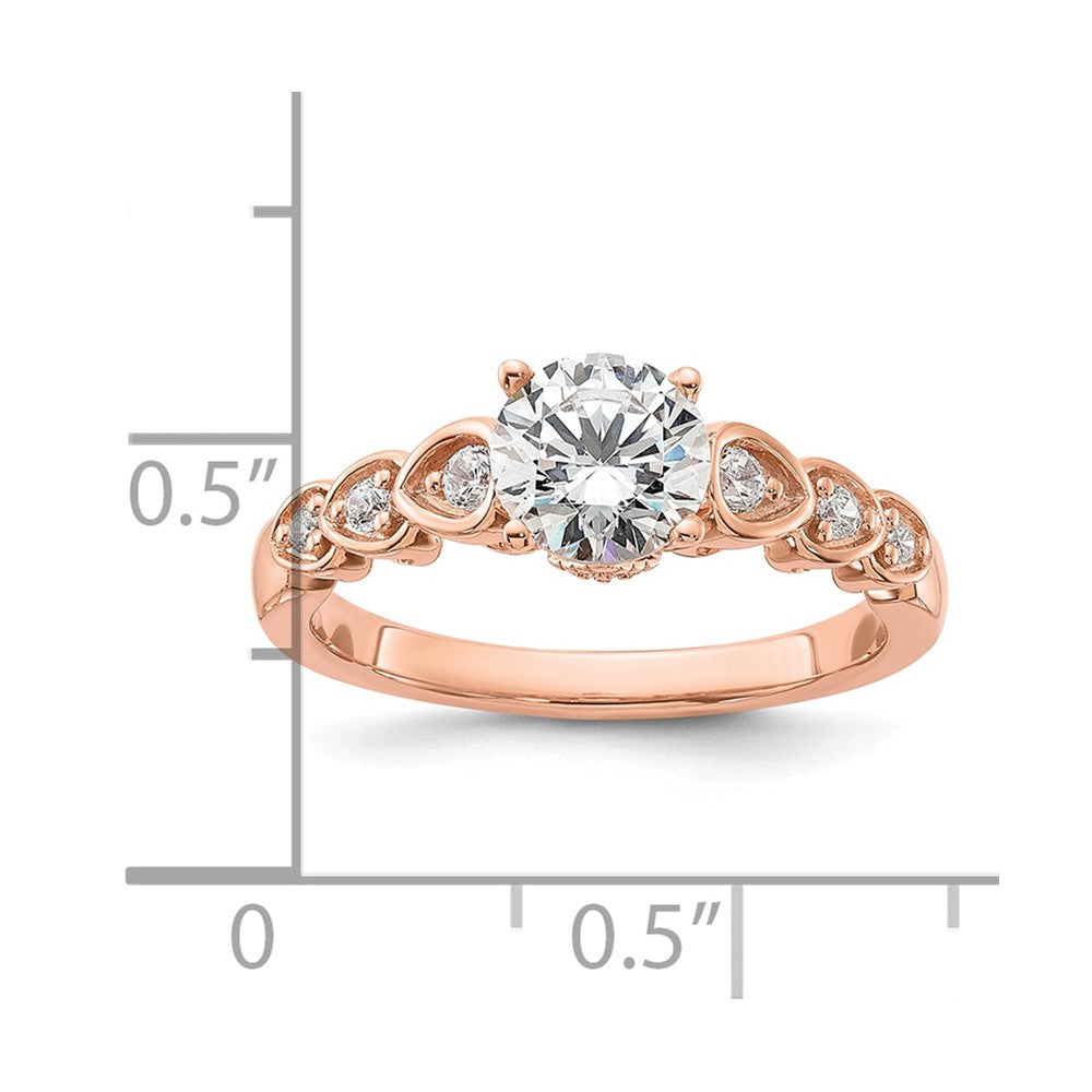 14k Rose Gold Diamond Semi-Mount Engagement Ring