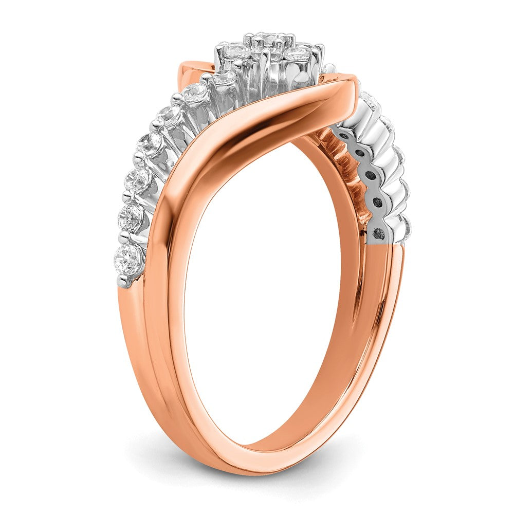 14k Two-Tone Rose and White Gold 1/3 carat Lab Grown Diamond VS/SI+ G+ Complete Fashion Ring