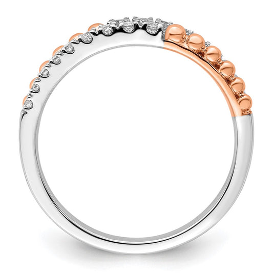 14k Two-tone Rose and White Gold 1/3 carat Lab Grown Diamond VS/SI+ G+ Complete Band