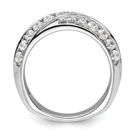 14k White Gold 1 carat Lab Grown Diamond VS/SI+ G+ Complete Band