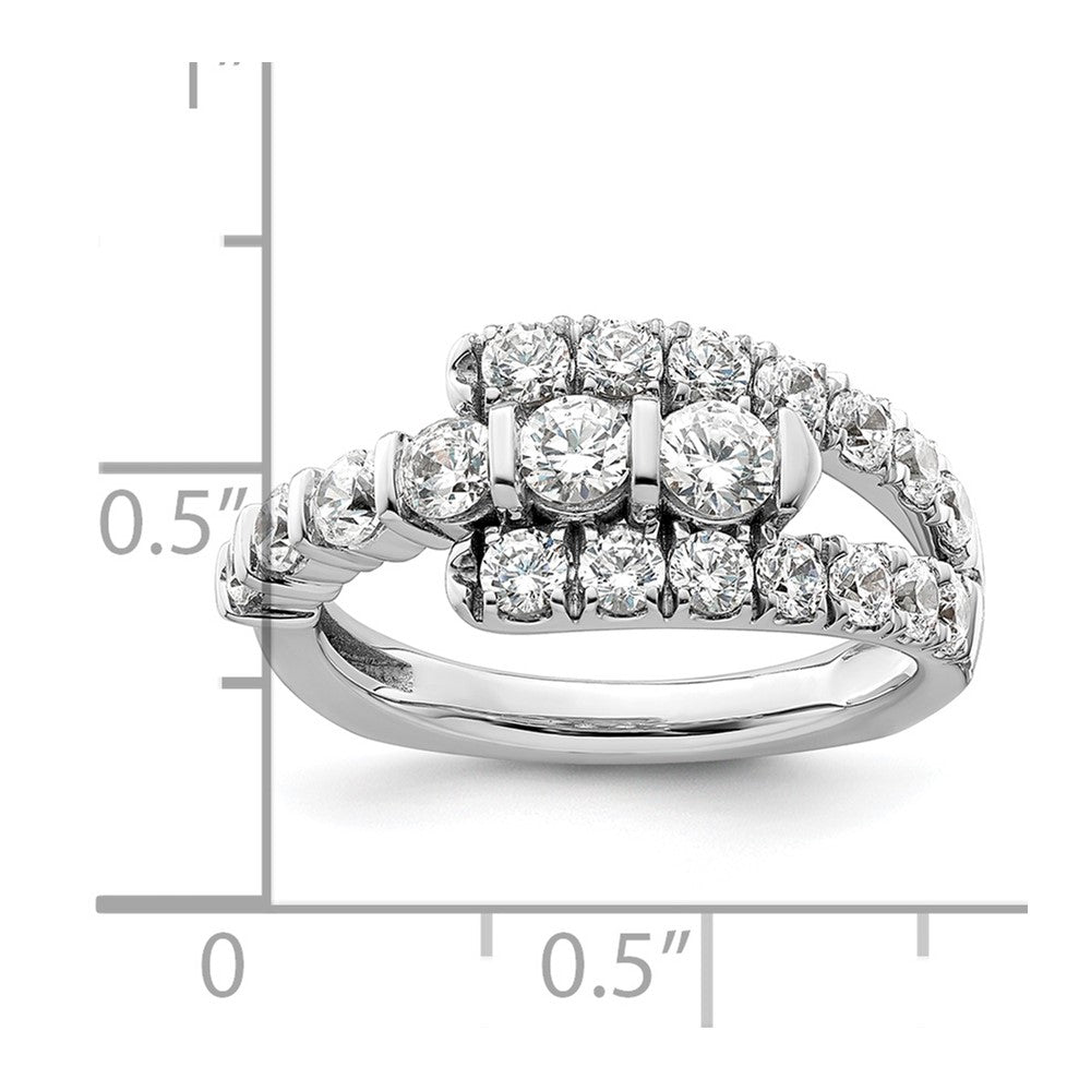 14k White Gold 1 3/8 carat Lab Grown Diamond VS/SI+ G+ Complete Fashion Ring