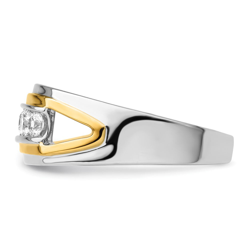 IBGoodman 14k White Gold 1/2 carat Lab Grown Diamond VS/SI+ G+ Five Stone Complete Men's Ring