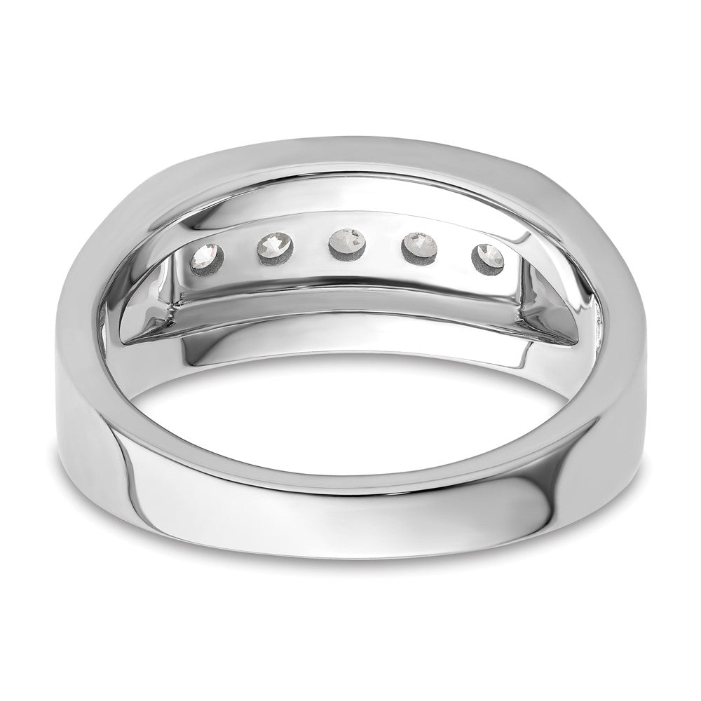 IBGoodman 14k White Gold 1/2 carat Lab Grown Diamond VS/SI+ G+ Five Stone Complete Men's Ring