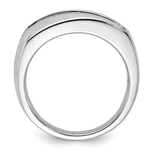 IBGoodman 10k White Gold 1 carat Lab Grown Diamond VS/SI+ G+ Five Stone Complete Men's Ring