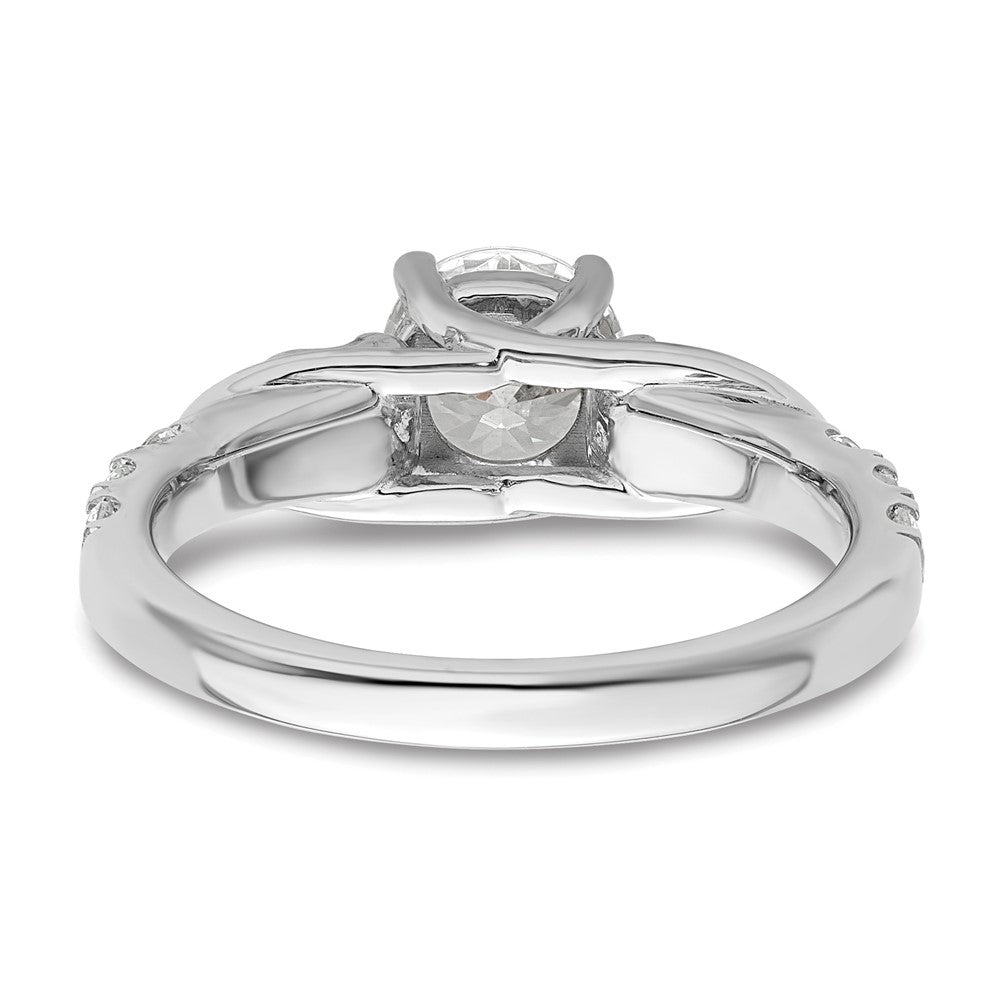 14k White Gold 5/8 carat Lab Grown Diamond VS/SI+ G+ 1 carat Center Round Semi Mount Shared Prong Engagement Ring