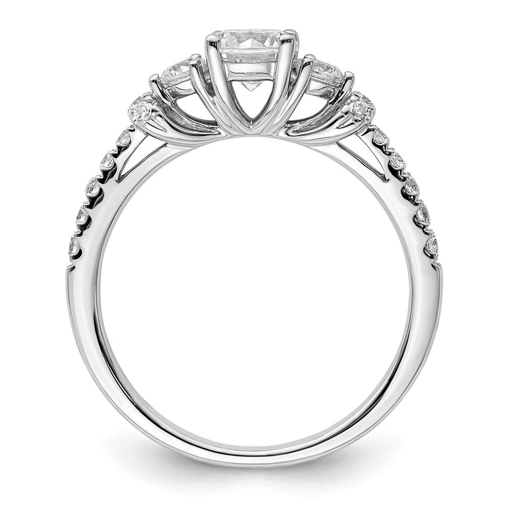 14k White Gold 3/8 carat Lab Grown Diamond VS/SI+ G+ 1/2 carat Center Semi Mount Engagement Ring