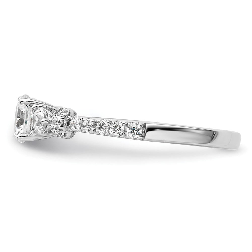 14k White Gold 3/8 carat Lab Grown Diamond VS/SI+ G+ 1/2 carat Center Semi Mount Engagement Ring