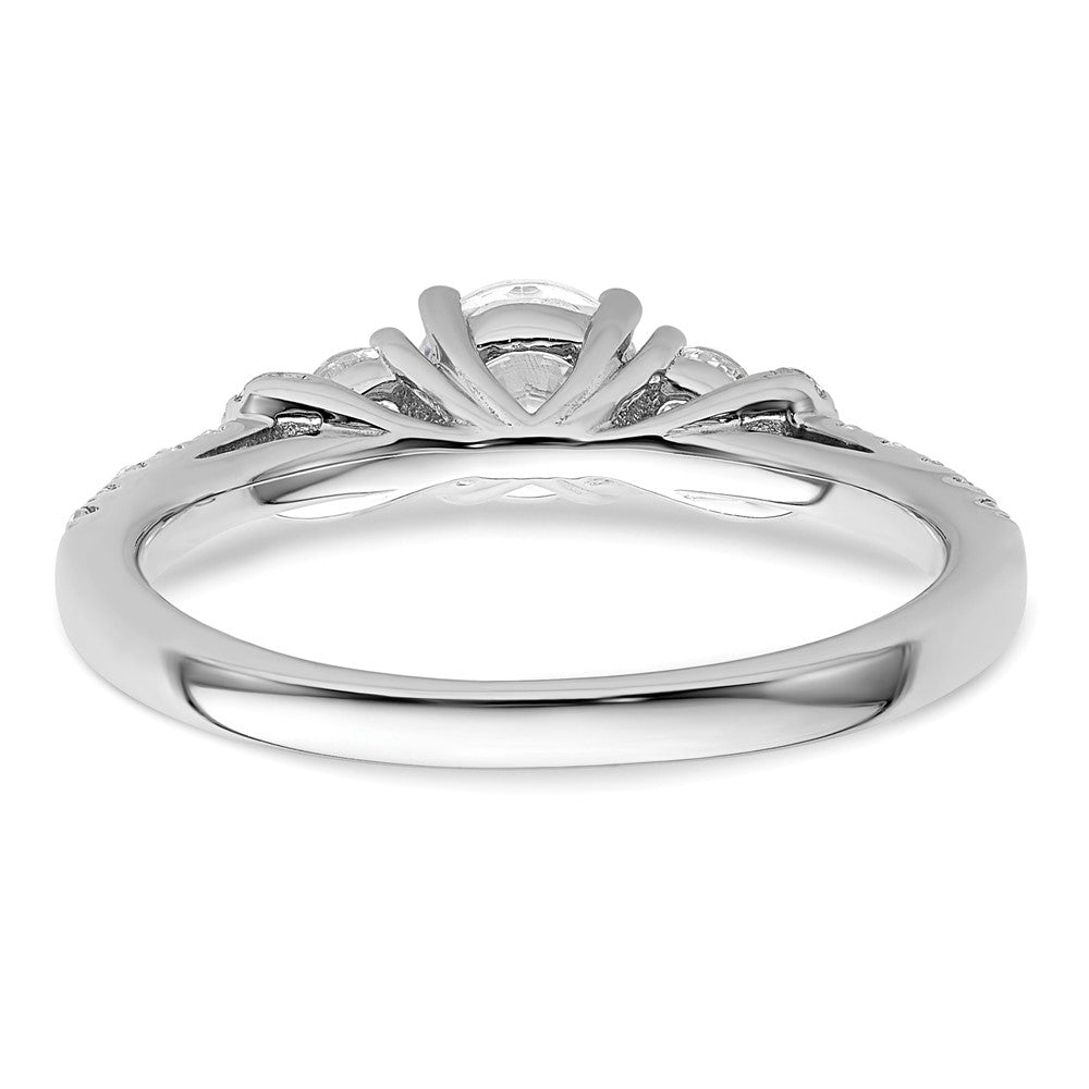 14k White Gold 3/8 carat Lab Grown Diamond VS/SI+ G+ 1/2 carat Center Semi Mount Engagement Ring