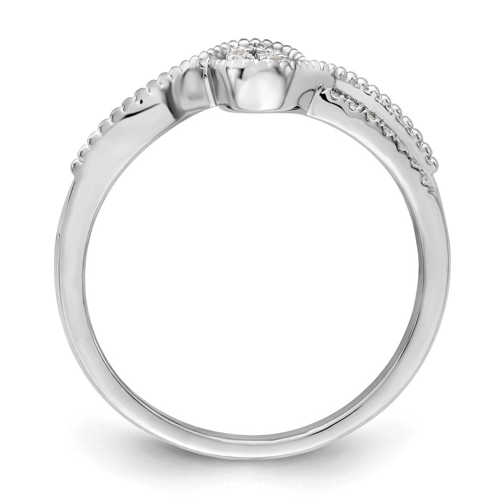 14K White Gold First Promise Lab Grown VS/SI+ G+ Dia Small Cluster Promise