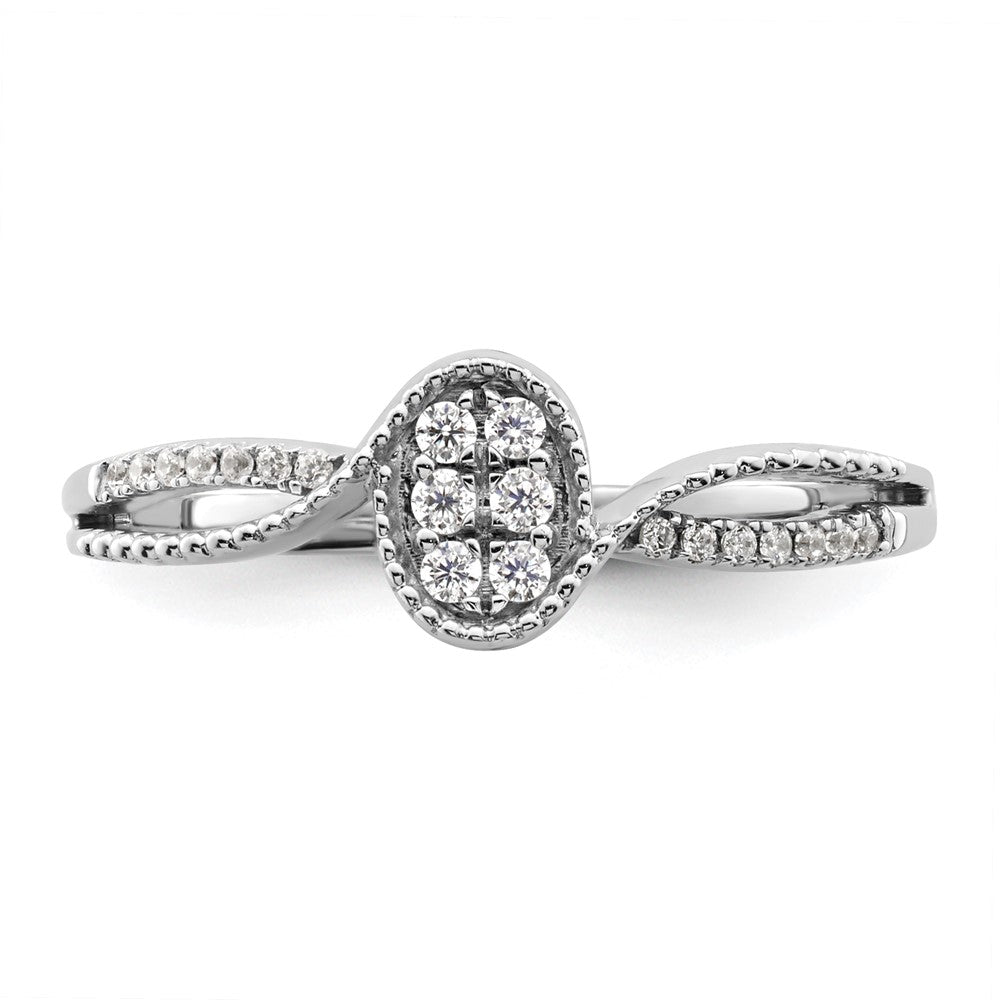 14K White Gold First Promise Lab Grown VS/SI+ G+ Dia Small Cluster Promise