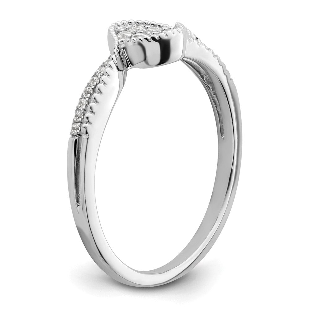 14K White Gold First Promise Lab Grown VS/SI+ G+ Dia Small Cluster Promise