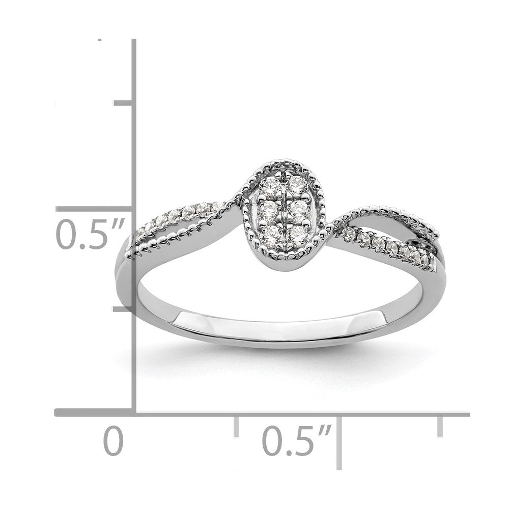 14K White Gold First Promise Lab Grown VS/SI+ G+ Dia Small Cluster Promise