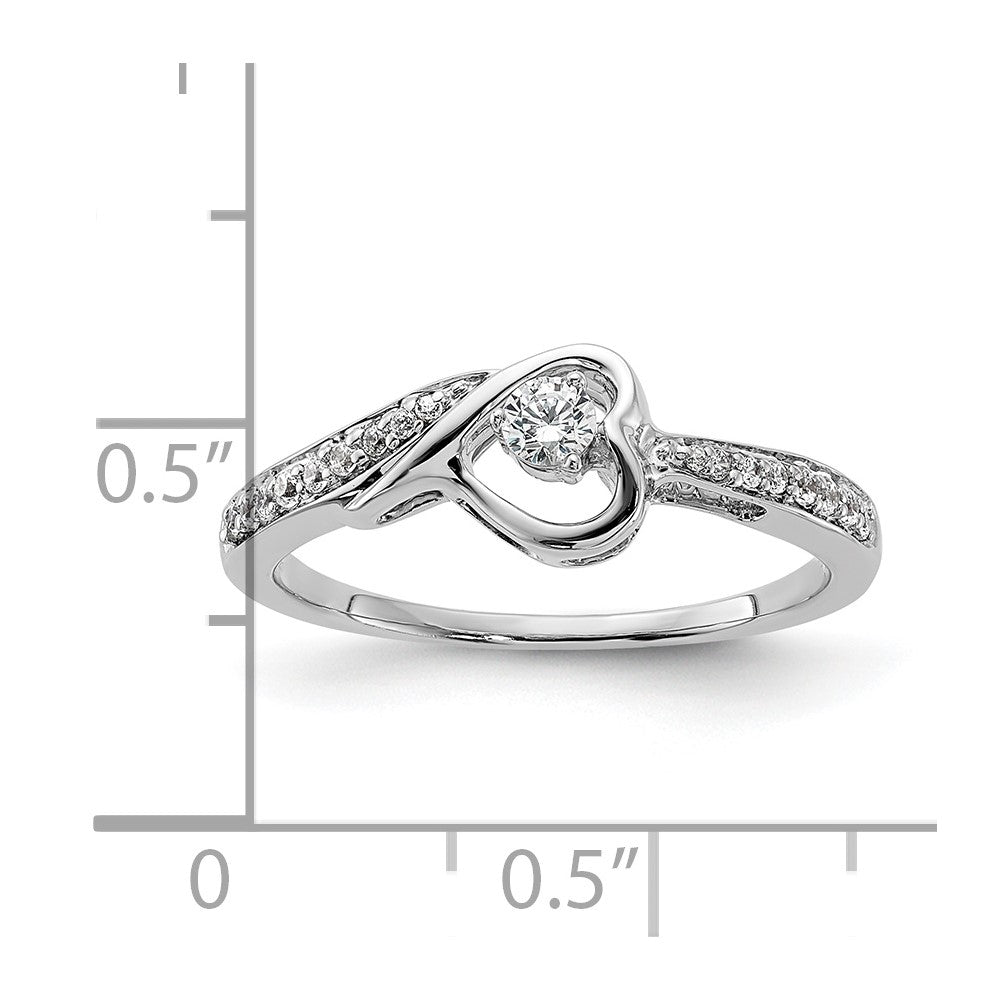 First Promise 14k White Gold 1/5 carat Lab Grown Diamond VS/SI+ G+ Complete Petite Engagement Ring