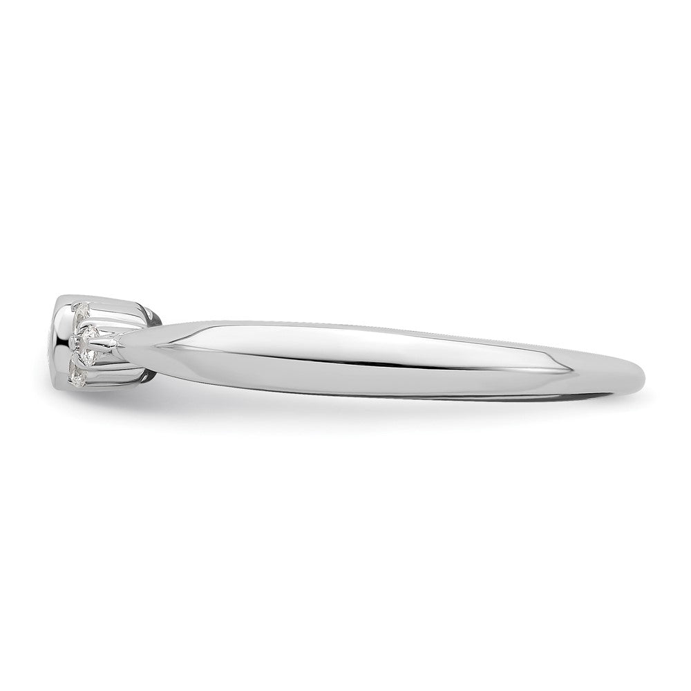 14K White Gold First PromiseLab Grown VS/SI+ G+ Dia Round Bezel Promise Rin