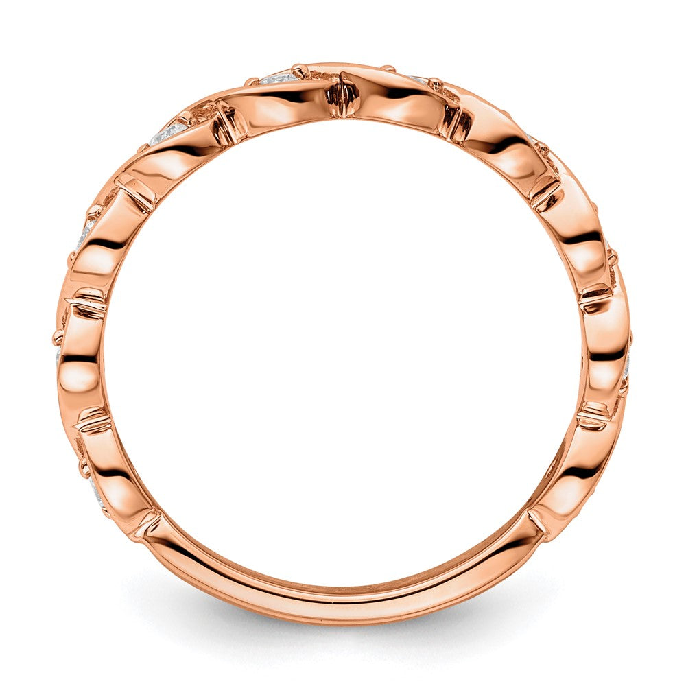 14k Rose Gold 1/5 carat Lab Grown Diamond VS/SI+ G+ Complete Wedding Band