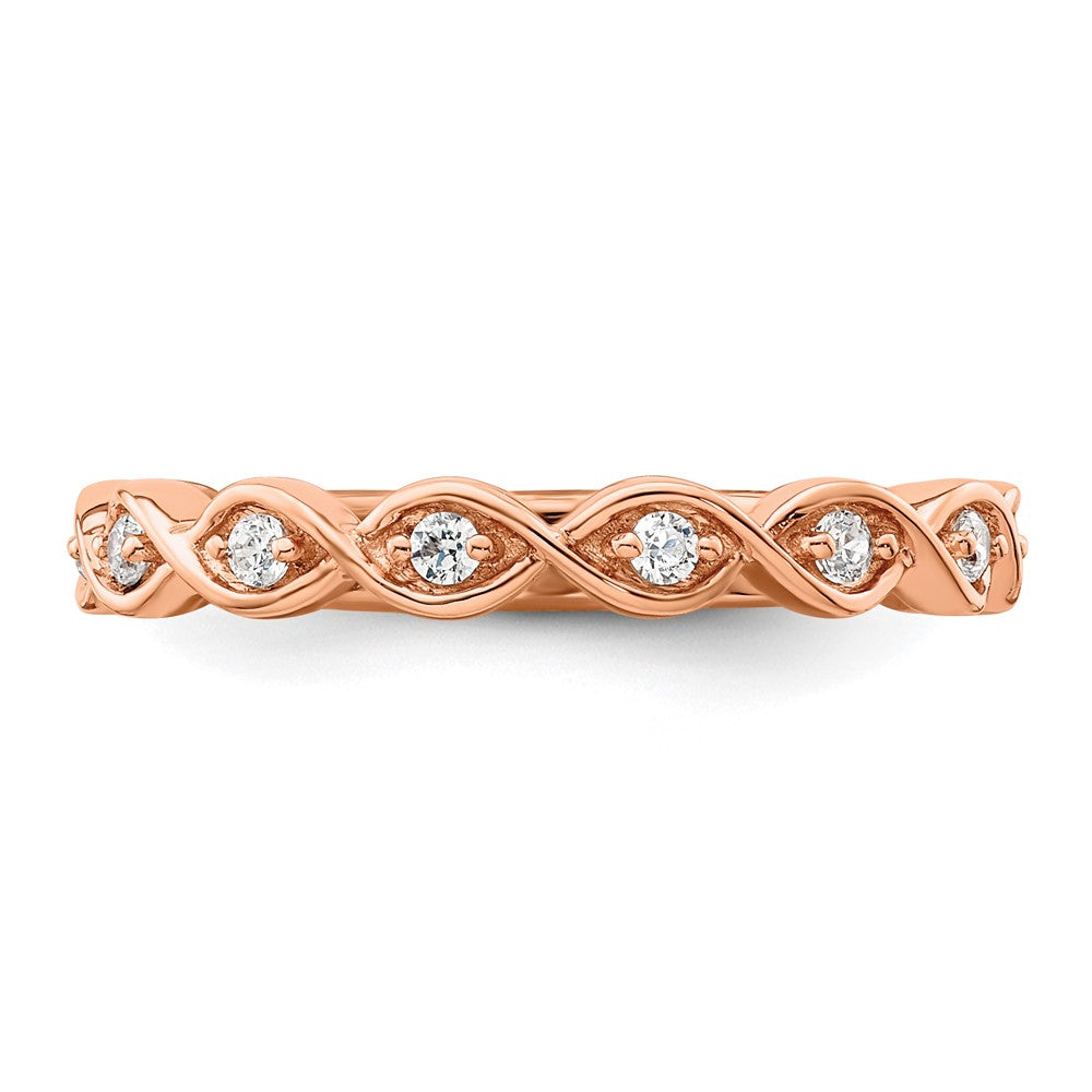 14k Rose Gold 1/5 carat Lab Grown Diamond VS/SI+ G+ Complete Wedding Band