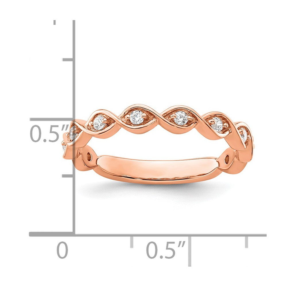 14k Rose Gold 1/5 carat Lab Grown Diamond VS/SI+ G+ Complete Wedding Band