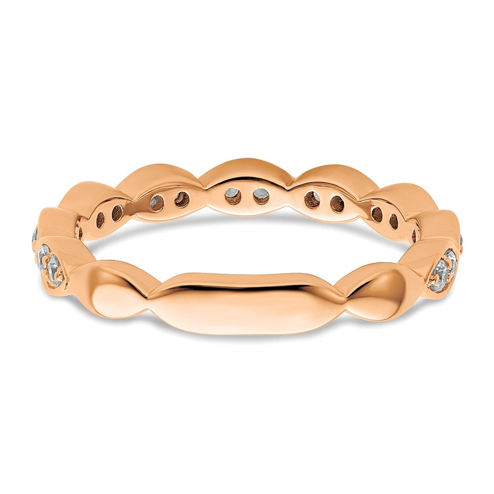 14k Rose Gold 1/4 carat Lab Grown Diamond VS/SI+ G+ Complete Fashion Band