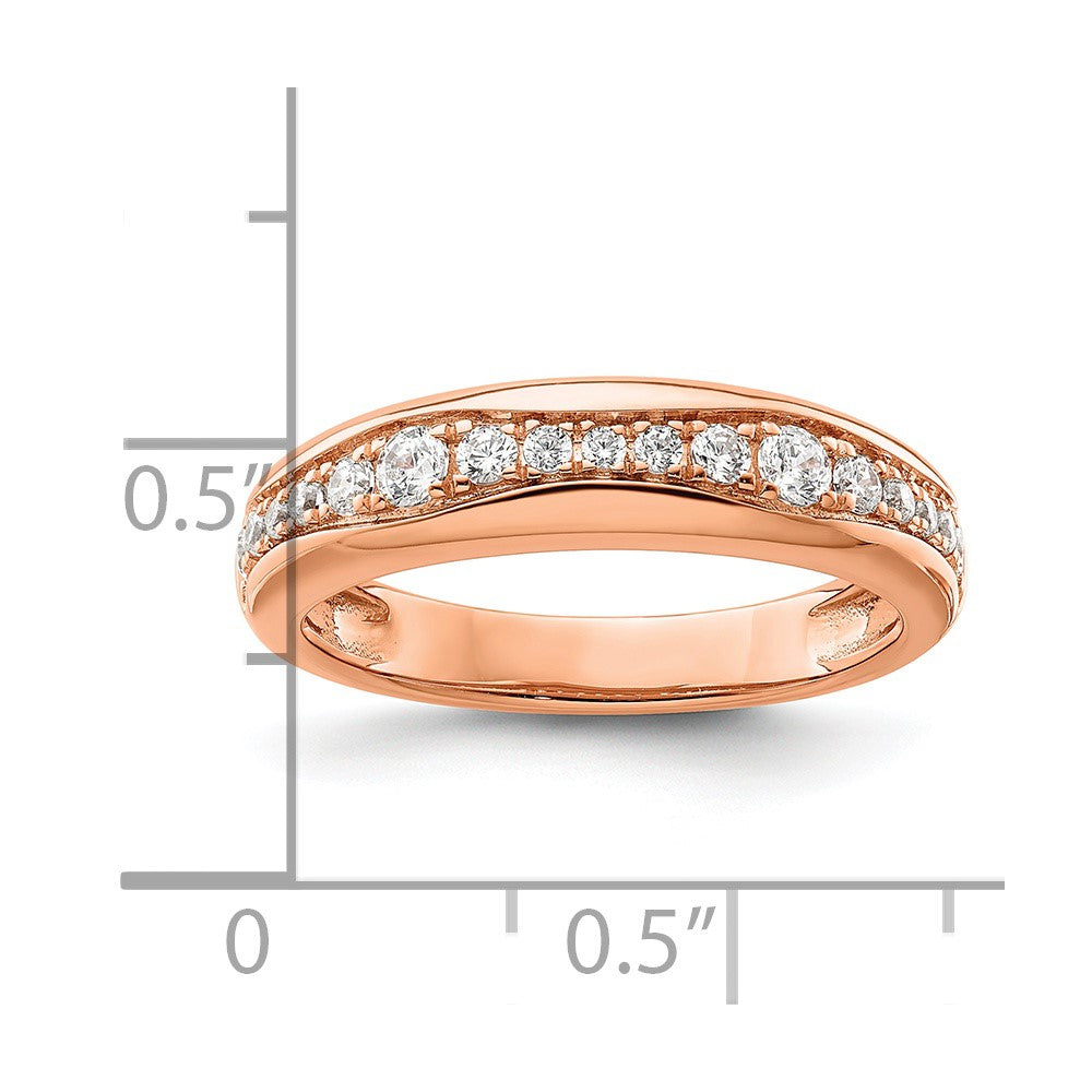 14k Rose Gold 3/8 carat Lab Grown Diamond VS/SI+ G+ Complete Fashion Band