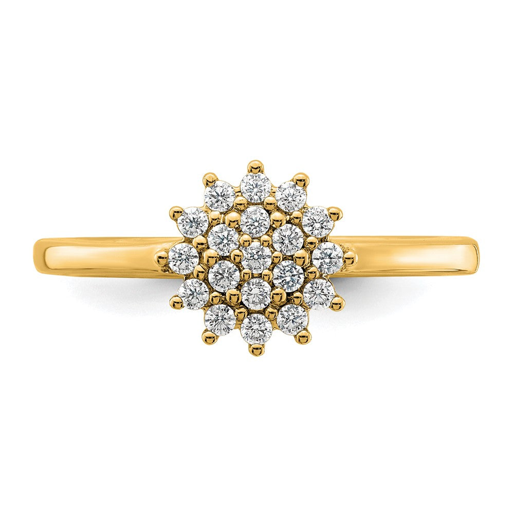 14k 1/4 carat Lab Grown Diamond VS/SI+ G+ Complete Cluster Ring