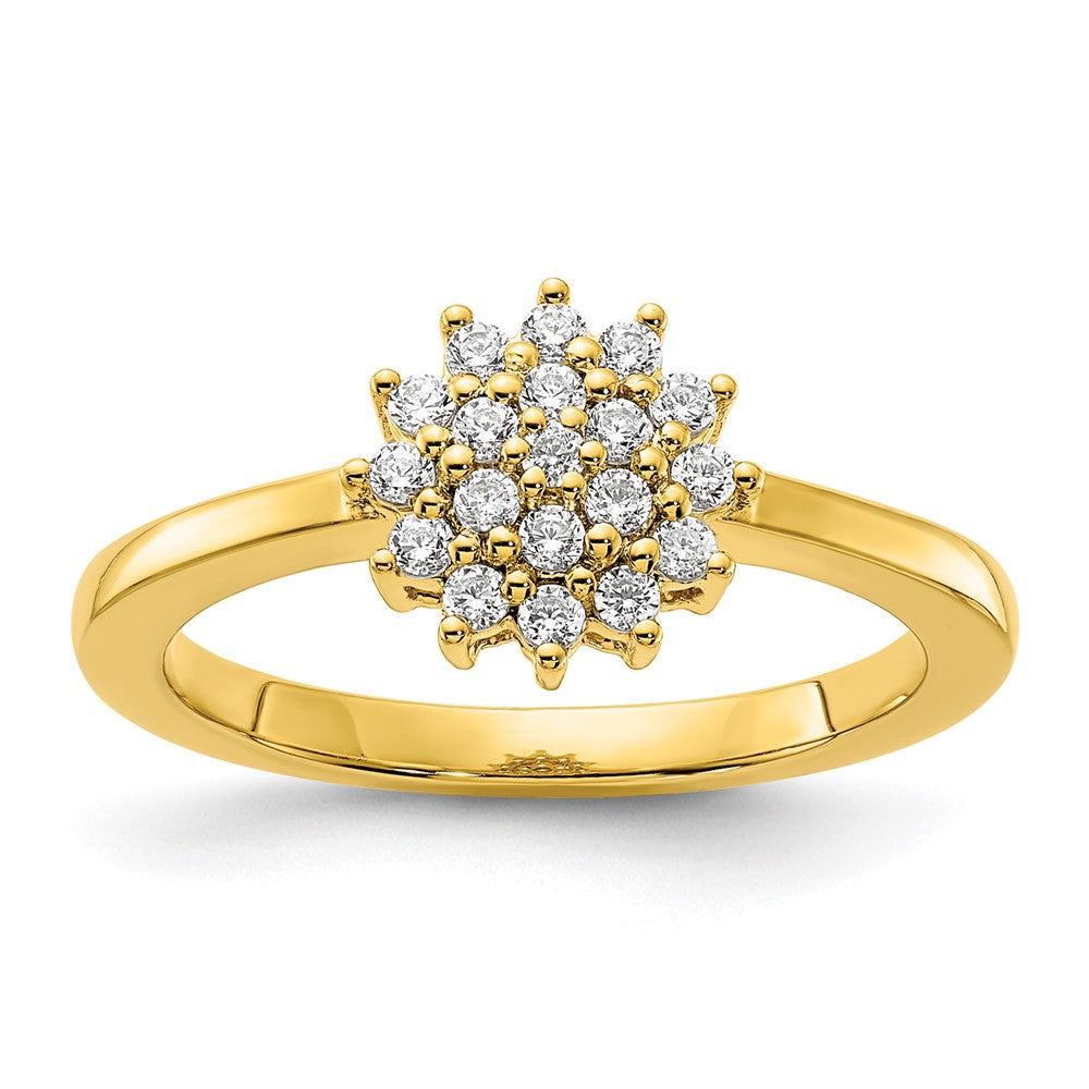 14k 1/4 carat Lab Grown Diamond VS/SI+ G+ Complete Cluster Ring