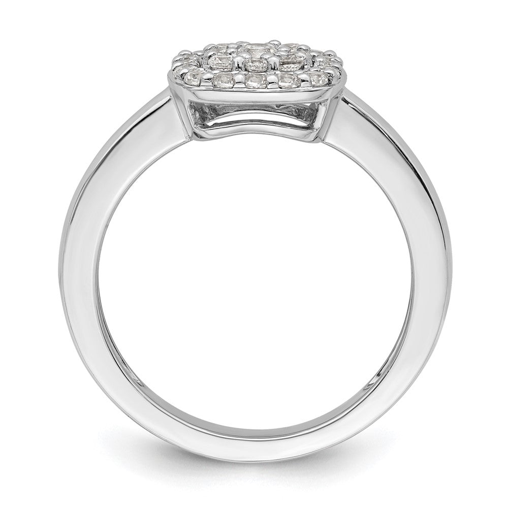 14k White Gold 3/8 carat Lab Grown Diamond VS/SI+ G+ Complete Square Halo Ring